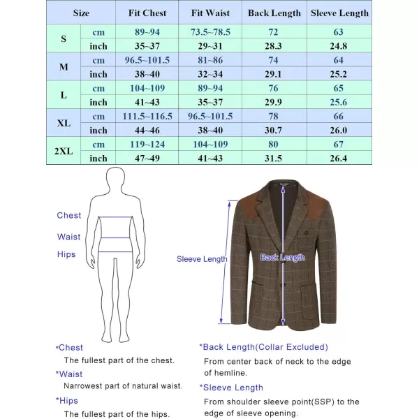 PJ PAUL JONES Men's Blazer Herringbone Tweed Sport Coats Two Button Wool Blend Formal Jacket)