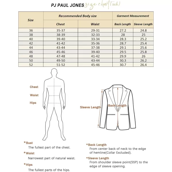 PJ PAUL JONES Mens Blazer Jacket Casual Herringbone Suit Jacket 2 Buttons Sports Coats for Wedding