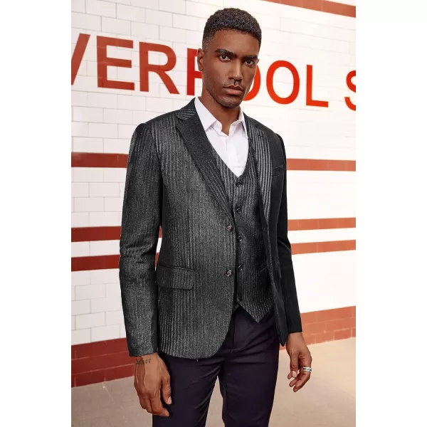 PJ PAUL JONES Mens Blazer Jacket Casual Herringbone Suit Jacket 2 Buttons Sports Coats for Wedding