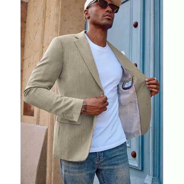PJ PAUL JONES Mens Blazer Jacket Casual Herringbone Suit Jacket 2 Buttons Sports Coats for Wedding