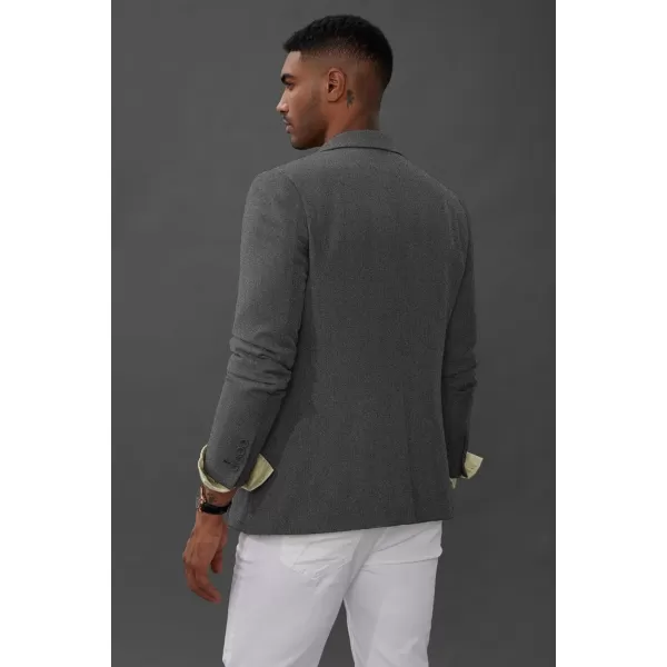 PJ PAUL JONES Mens Blazer Jacket Casual Herringbone Suit Jacket 2 Buttons Sports Coats for Wedding