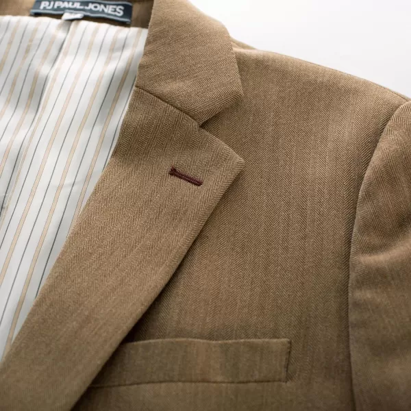 PJ PAUL JONES Mens Blazer Jacket Casual Herringbone Suit Jacket 2 Buttons Sports Coats for Wedding