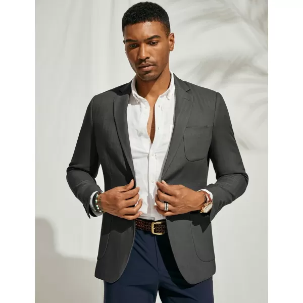 PJ PAUL JONES Men's Blazer Jacket Cotton Linen Sports Coats Regular Fit Two Buttons Herringbone Suit Jackets