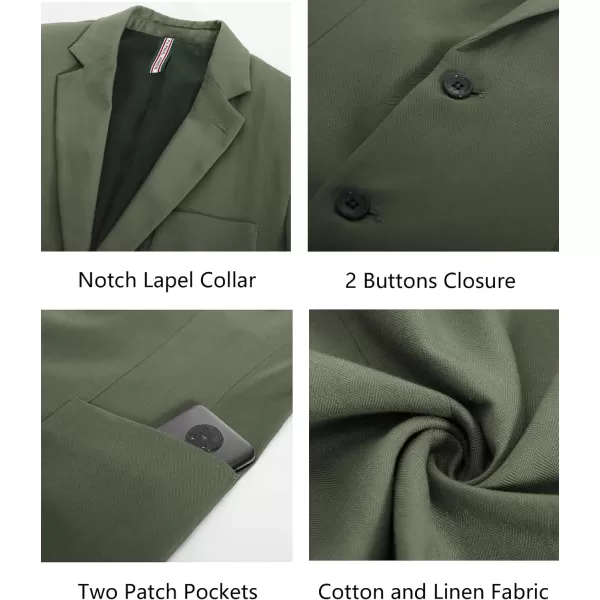 PJ PAUL JONES Men's Blazer Jacket Cotton Linen Sports Coats Regular Fit Two Buttons Herringbone Suit Jackets