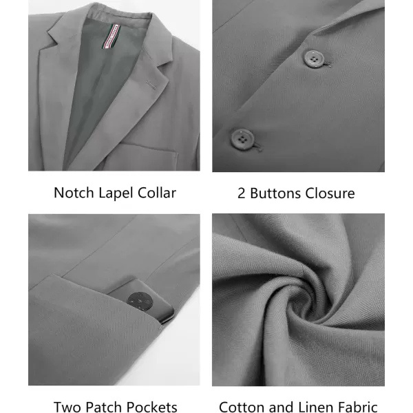 PJ PAUL JONES Men's Blazer Jacket Cotton Linen Sports Coats Regular Fit Two Buttons Herringbone Suit Jackets