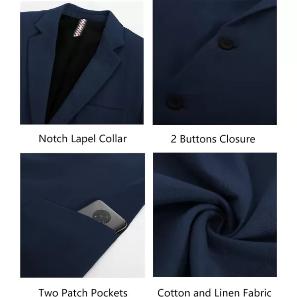 PJ PAUL JONES Men's Blazer Jacket Cotton Linen Sports Coats Regular Fit Two Buttons Herringbone Suit Jackets