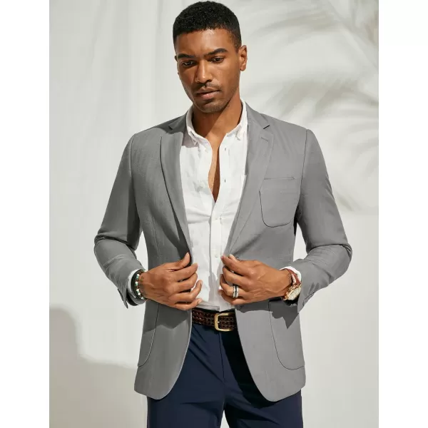 PJ PAUL JONES Men's Blazer Jacket Cotton Linen Sports Coats Regular Fit Two Buttons Herringbone Suit Jackets