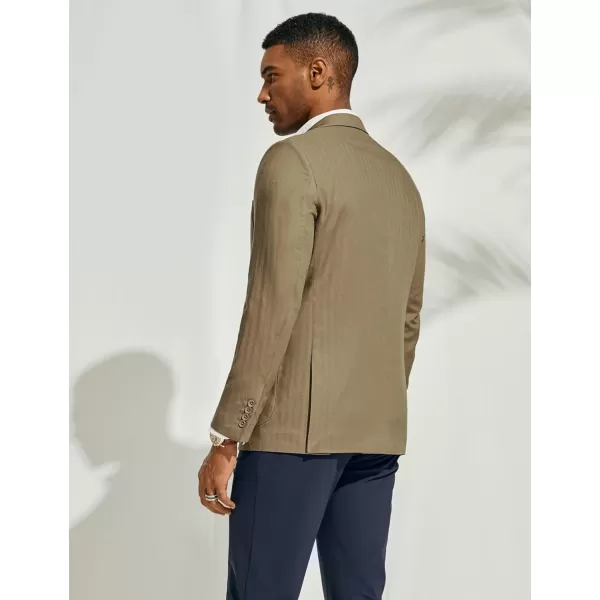 PJ PAUL JONES Men's Blazer Jacket Cotton Linen Sports Coats Regular Fit Two Buttons Herringbone Suit Jackets