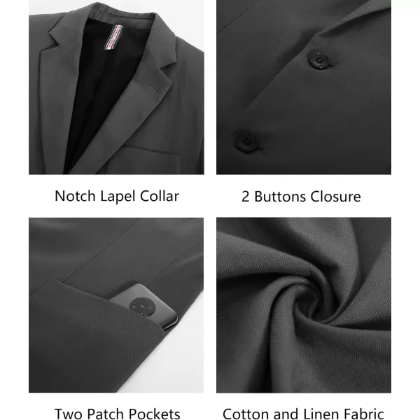 PJ PAUL JONES Men's Blazer Jacket Cotton Linen Sports Coats Regular Fit Two Buttons Herringbone Suit Jackets