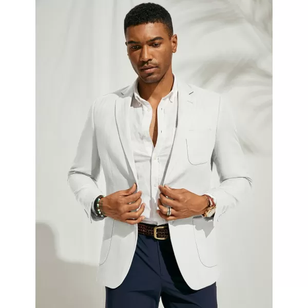PJ PAUL JONES Men's Blazer Jacket Cotton Linen Sports Coats Regular Fit Two Buttons Herringbone Suit Jackets