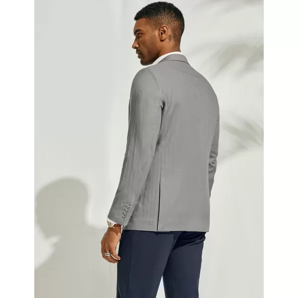 PJ PAUL JONES Men's Blazer Jacket Cotton Linen Sports Coats Regular Fit Two Buttons Herringbone Suit Jackets