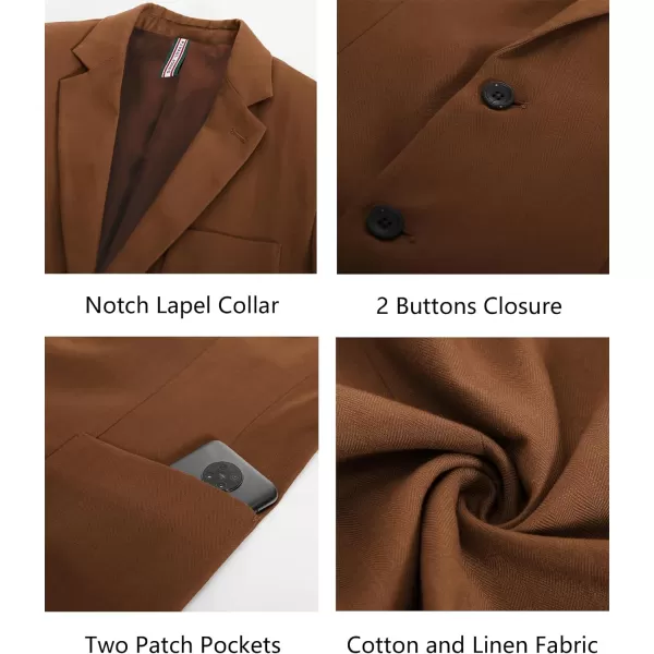 PJ PAUL JONES Men's Blazer Jacket Cotton Linen Sports Coats Regular Fit Two Buttons Herringbone Suit Jackets