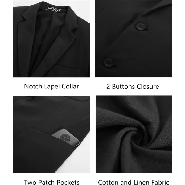 PJ PAUL JONES Men's Blazer Jacket Cotton Linen Sports Coats Regular Fit Two Buttons Herringbone Suit Jackets