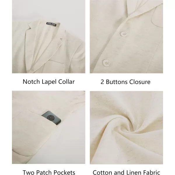 PJ PAUL JONES Men's Blazer Jacket Cotton Linen Sports Coats Regular Fit Two Buttons Herringbone Suit Jackets