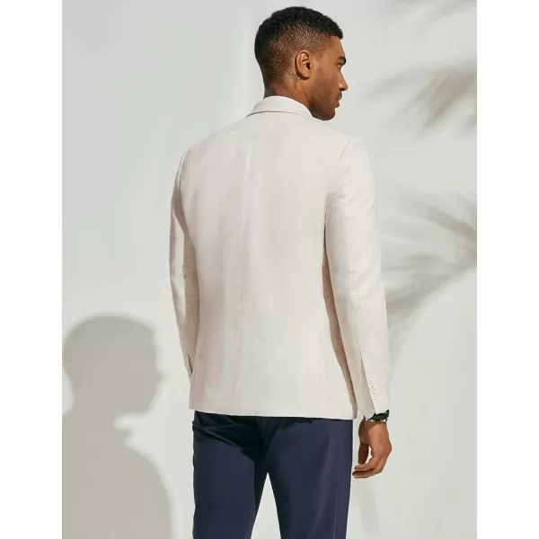 PJ PAUL JONES Men's Blazer Jacket Cotton Linen Sports Coats Regular Fit Two Buttons Herringbone Suit Jackets