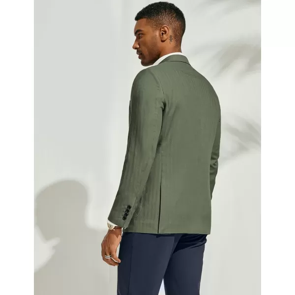 PJ PAUL JONES Men's Blazer Jacket Cotton Linen Sports Coats Regular Fit Two Buttons Herringbone Suit Jackets
