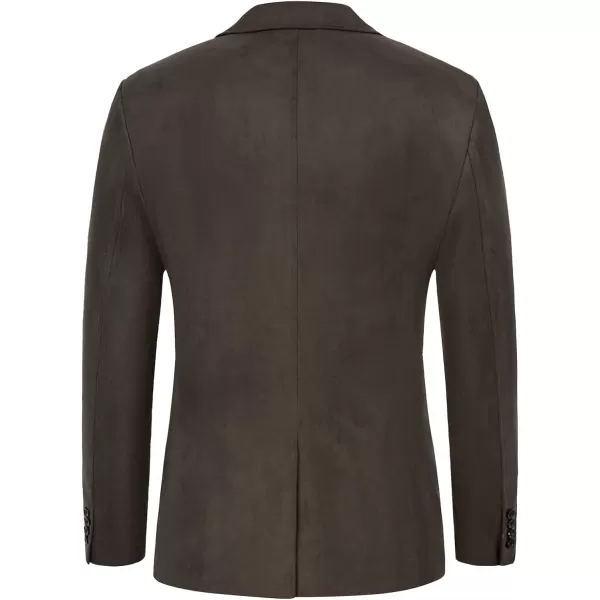 PJ PAUL JONES Mens Blazer Jacket Faux Leather Suit Jacket Casual 2 Buttons Suede Sport Blazer Coat with Pockets