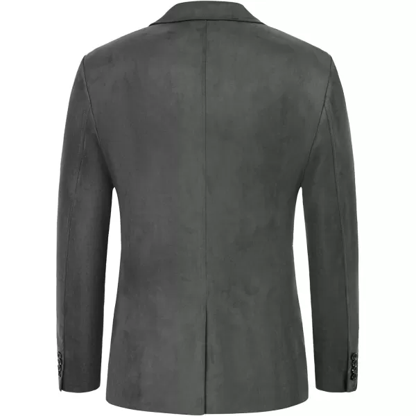PJ PAUL JONES Mens Blazer Jacket Faux Leather Suit Jacket Casual 2 Buttons Suede Sport Blazer Coat with Pockets