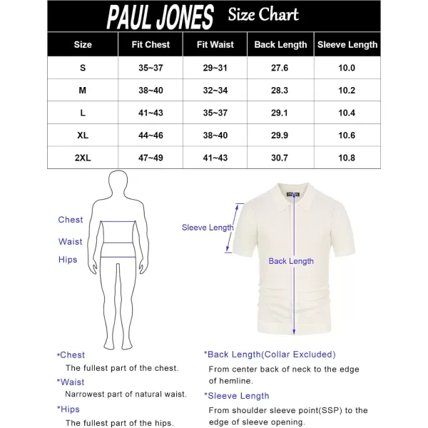 PJ PAUL JONES Mens Breathable Knitting Polo Shirts Textured Short Sleeve Golf Polo Shirts