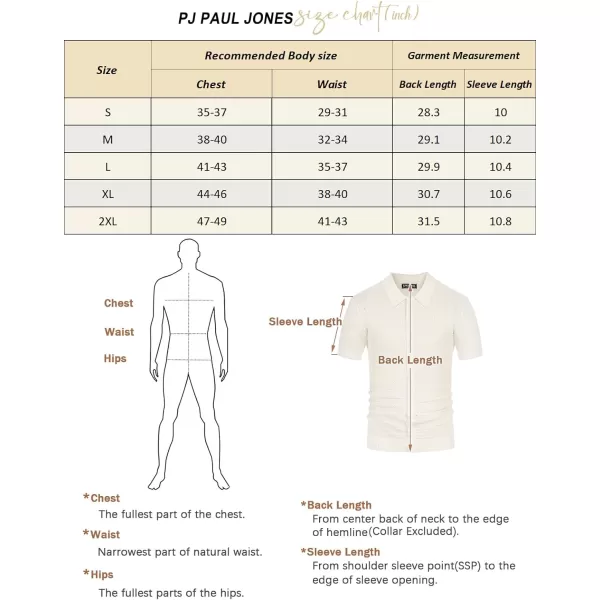 PJ PAUL JONES Mens Breathable Knitting Polo Shirts Textured Short Sleeve Golf Polo Shirts