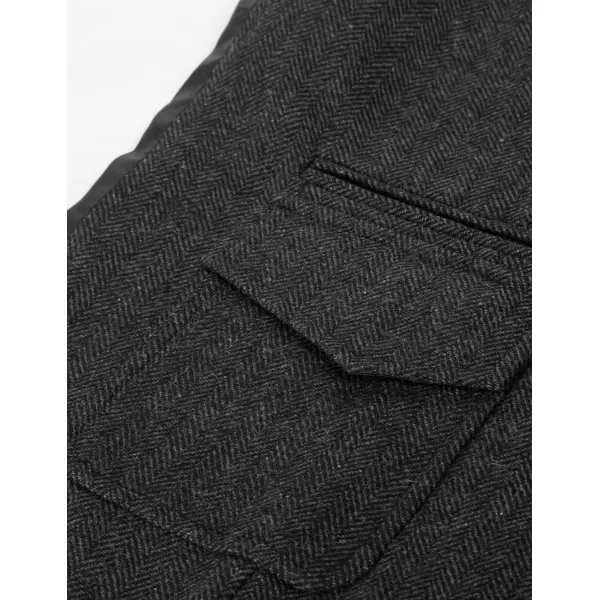 PJ PAUL JONES Men's British Herringbone Tweed Vest Casual Wool Blend Waistcoat with Pockets