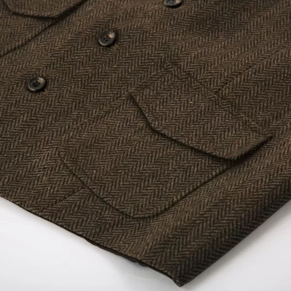 PJ PAUL JONES Men's British Herringbone Tweed Vest Casual Wool Blend Waistcoat with Pockets