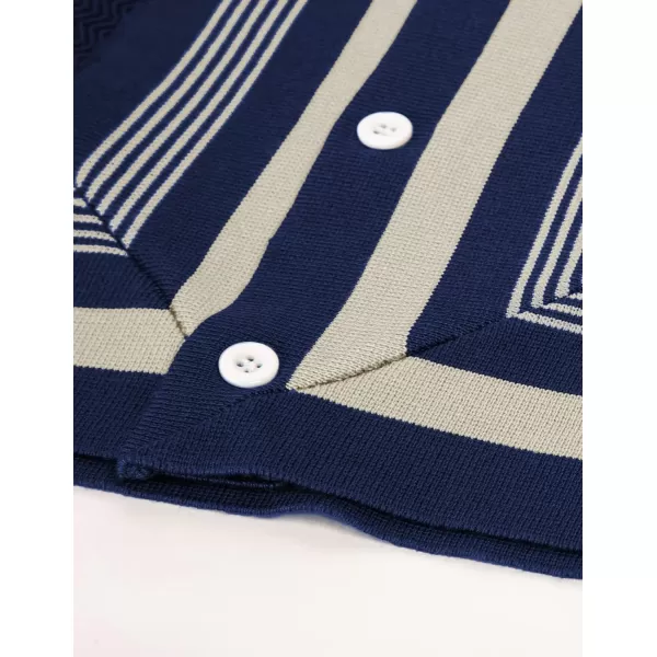 PJ PAUL JONES Mens Button Down Shirt Knitted Cardigan Sweaters Stripe Polo Shirts
