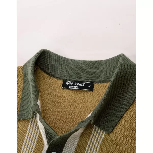 PJ PAUL JONES Mens Button Down Shirt Knitted Cardigan Sweaters Stripe Polo Shirts
