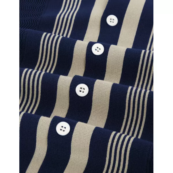 PJ PAUL JONES Mens Button Down Shirt Knitted Cardigan Sweaters Stripe Polo Shirts
