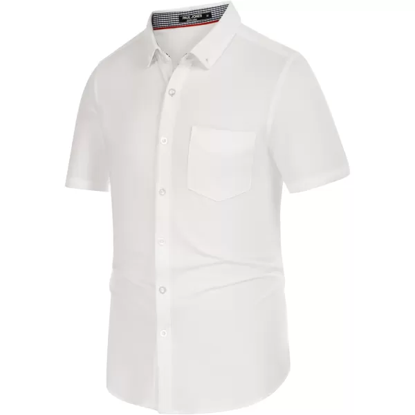 PJ PAUL JONES Men's Button Down Shirt Short Sleeve Regular Fit Casual Cotton Oxford Shirts Tops