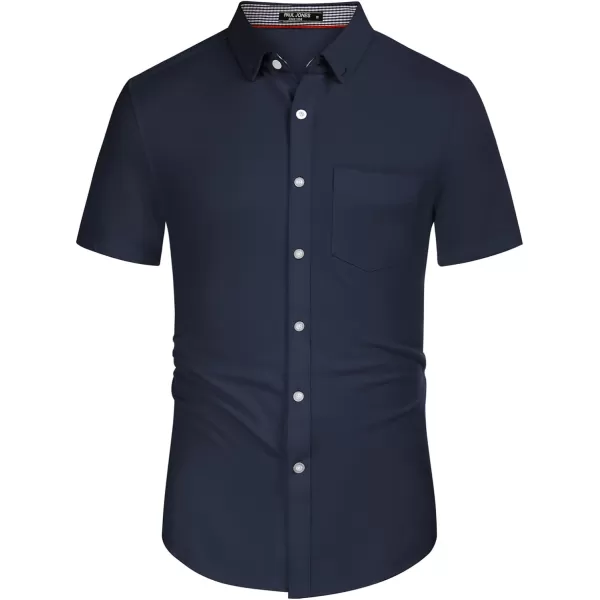 PJ PAUL JONES Men's Button Down Shirt Short Sleeve Regular Fit Casual Cotton Oxford Shirts Tops