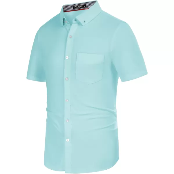 PJ PAUL JONES Men's Button Down Shirt Short Sleeve Regular Fit Casual Cotton Oxford Shirts Tops
