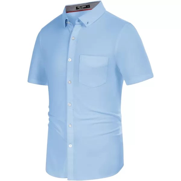 PJ PAUL JONES Men's Button Down Shirt Short Sleeve Regular Fit Casual Cotton Oxford Shirts Tops