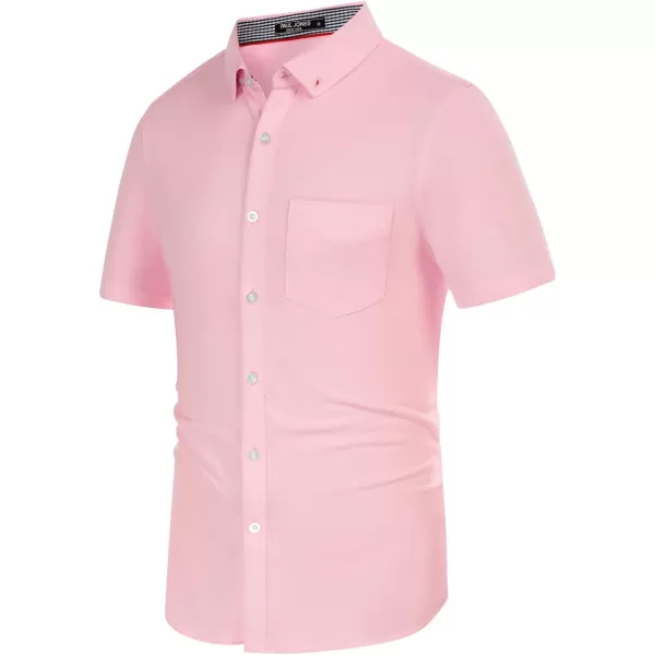 PJ PAUL JONES Men's Button Down Shirt Short Sleeve Regular Fit Casual Cotton Oxford Shirts Tops