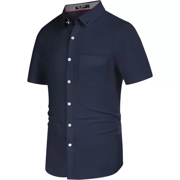 PJ PAUL JONES Men's Button Down Shirt Short Sleeve Regular Fit Casual Cotton Oxford Shirts Tops