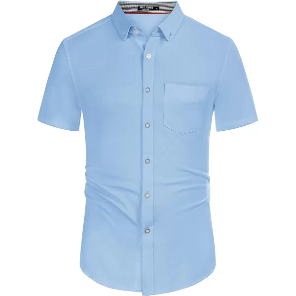 PJ PAUL JONES Men's Button Down Shirt Short Sleeve Regular Fit Casual Cotton Oxford Shirts Tops