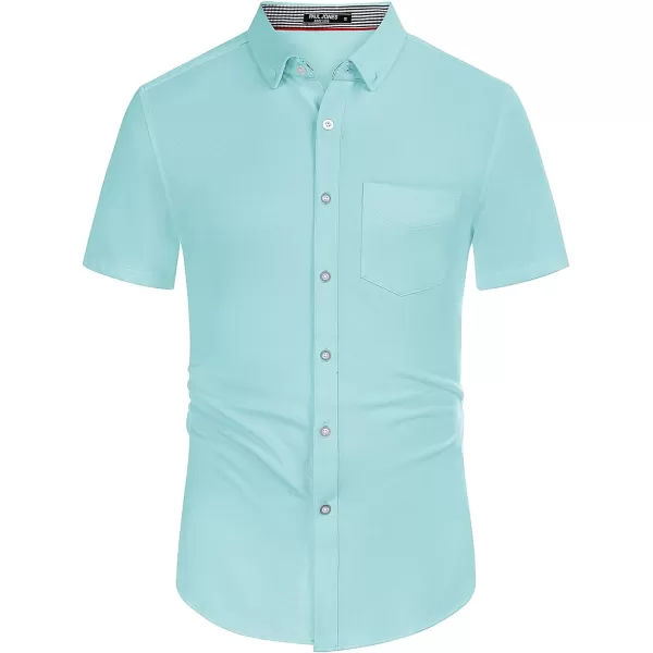 PJ PAUL JONES Men's Button Down Shirt Short Sleeve Regular Fit Casual Cotton Oxford Shirts Tops