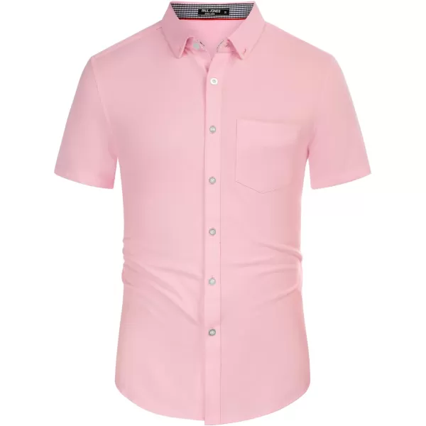 PJ PAUL JONES Men's Button Down Shirt Short Sleeve Regular Fit Casual Cotton Oxford Shirts Tops