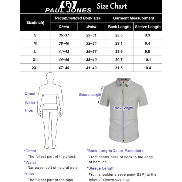 PJ PAUL JONES Men's Button Down Shirt Short Sleeve Regular Fit Casual Cotton Oxford Shirts Tops