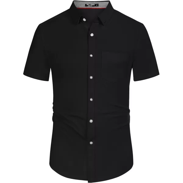 PJ PAUL JONES Men's Button Down Shirt Short Sleeve Regular Fit Casual Cotton Oxford Shirts Tops
