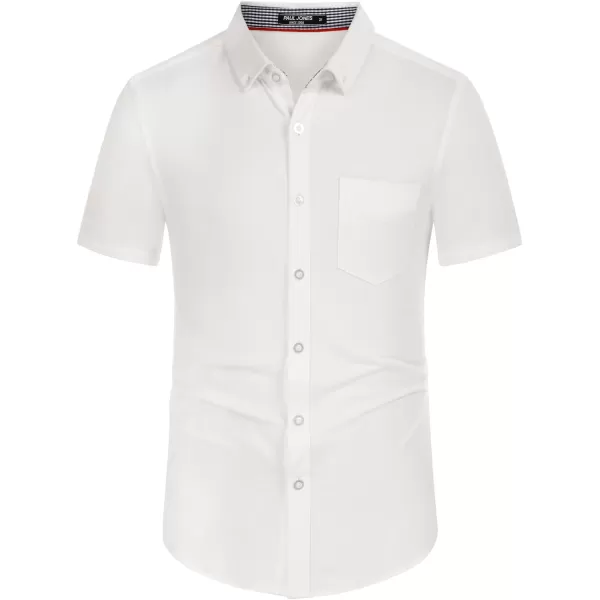 PJ PAUL JONES Men's Button Down Shirt Short Sleeve Regular Fit Casual Cotton Oxford Shirts Tops