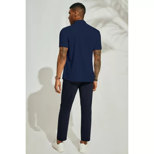 PJ PAUL JONES Mens Button Down Short Sleeve Shirt Casual Wrinkle Free Dress Shirt Summer Shirts with Pocket