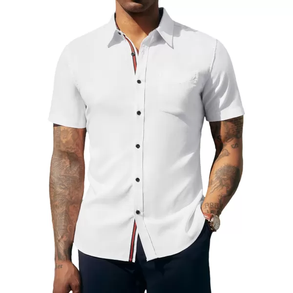 PJ PAUL JONES Mens Button Down Short Sleeve Shirt Casual Wrinkle Free Dress Shirt Summer Shirts with Pocket
