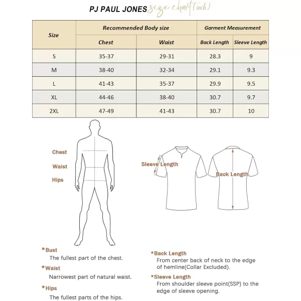 PJ PAUL JONES Mens Button Down Short Sleeve Shirt Casual Wrinkle Free Dress Shirt Summer Shirts with Pocket
