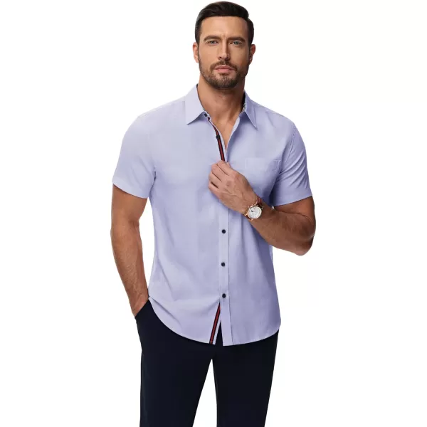 PJ PAUL JONES Mens Button Down Short Sleeve Shirt Casual Wrinkle Free Dress Shirt Summer Shirts with Pocket