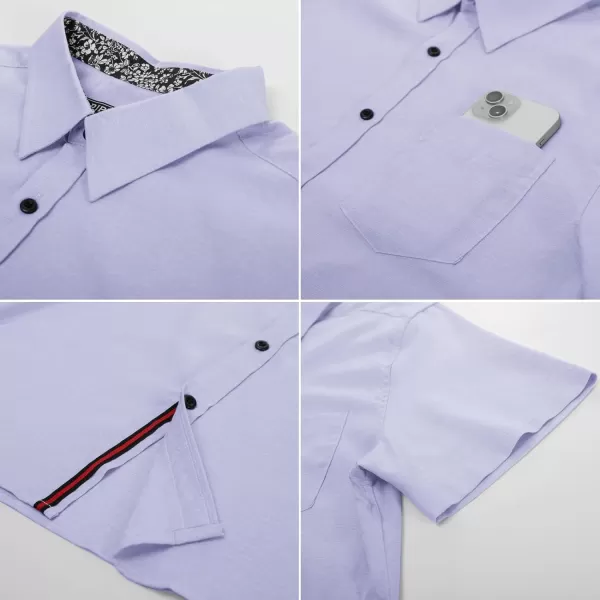 PJ PAUL JONES Mens Button Down Short Sleeve Shirt Casual Wrinkle Free Dress Shirt Summer Shirts with Pocket