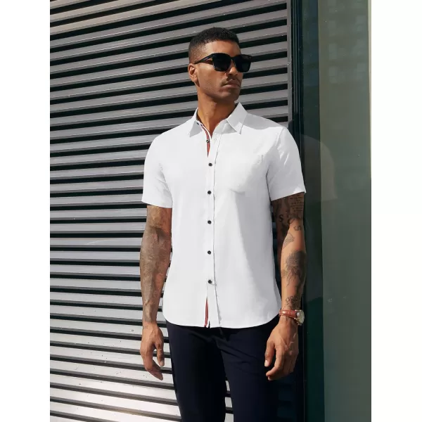 PJ PAUL JONES Mens Button Down Short Sleeve Shirt Casual Wrinkle Free Dress Shirt Summer Shirts with Pocket