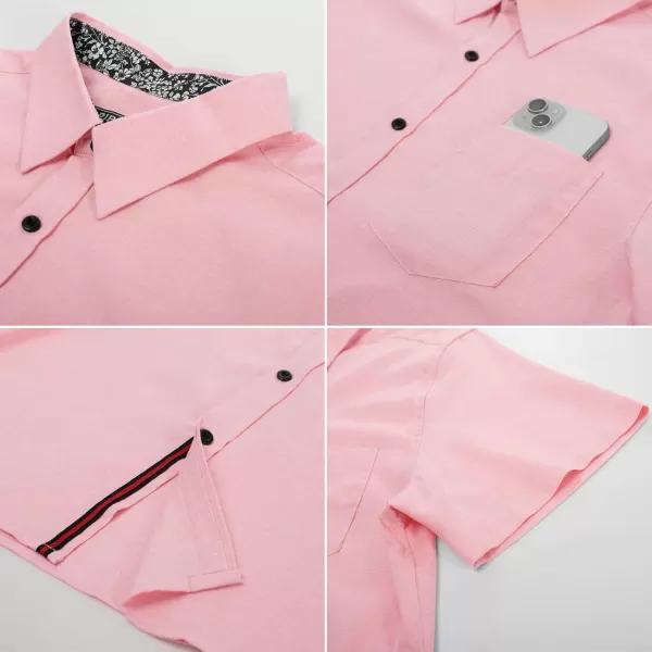 PJ PAUL JONES Mens Button Down Short Sleeve Shirt Casual Wrinkle Free Dress Shirt Summer Shirts with Pocket