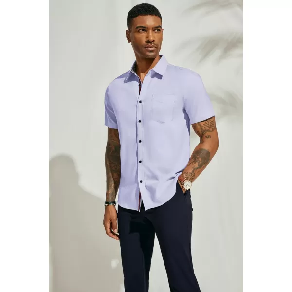 PJ PAUL JONES Mens Button Down Short Sleeve Shirt Casual Wrinkle Free Dress Shirt Summer Shirts with Pocket