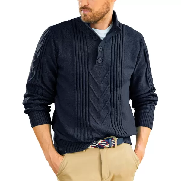 PJ PAUL JONES Men's Cable Knit Henley Pullover Sweater Thermal Jumper Sweaters